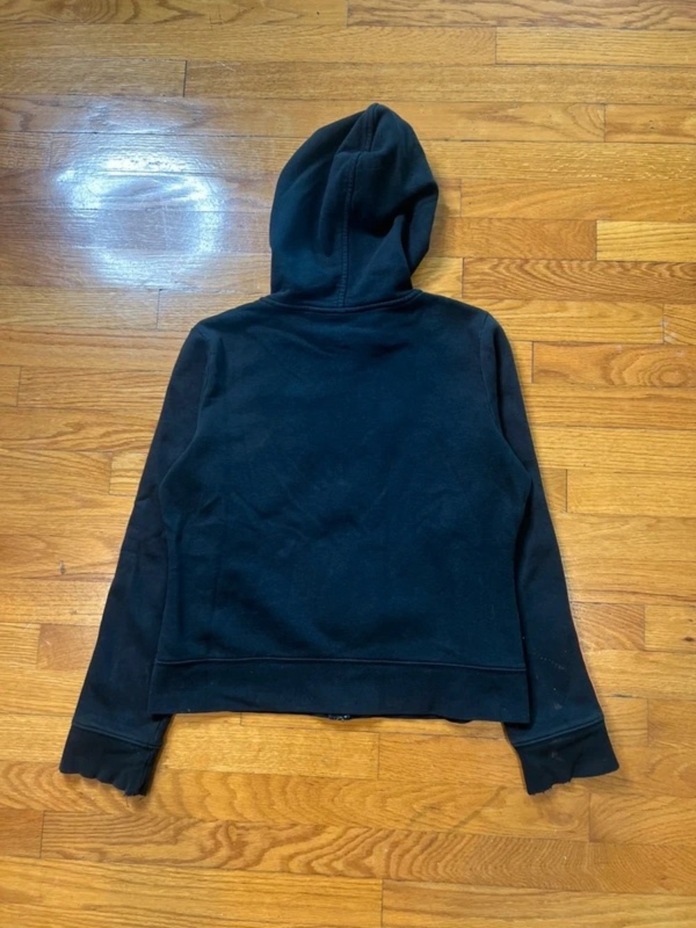 Harley-Davidson Black Hoodie with Orange & White Sleeve Stripes - Picture 2 of 5